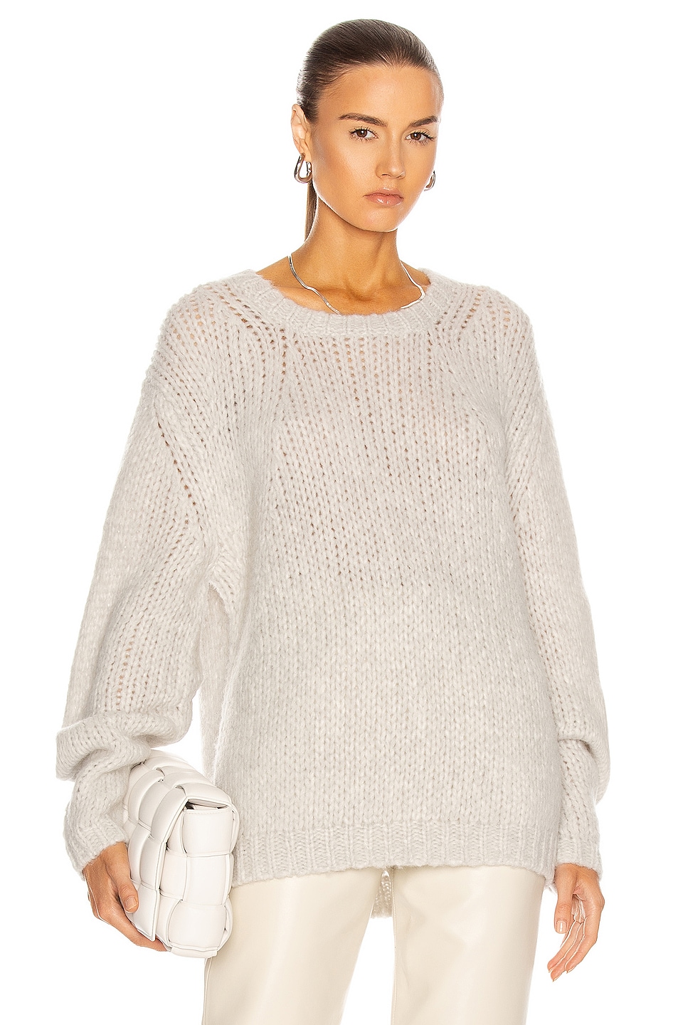 Image 1 of Helmut Lang Alpaca Brushed Sweater in Vapor Heather