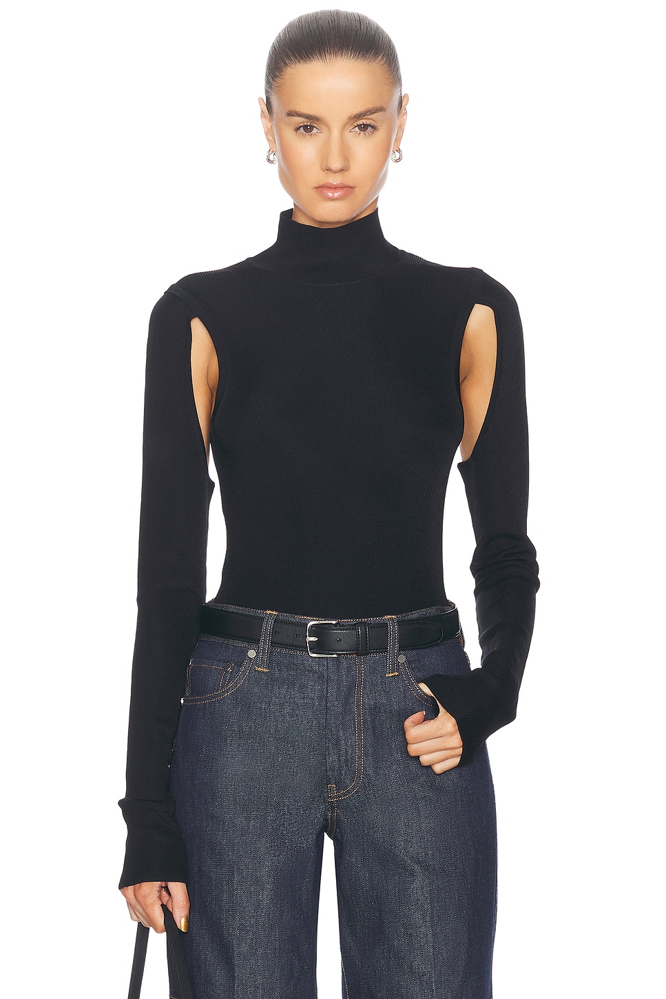 Image 1 of Helmut Lang Air Turtleneck Top in Black