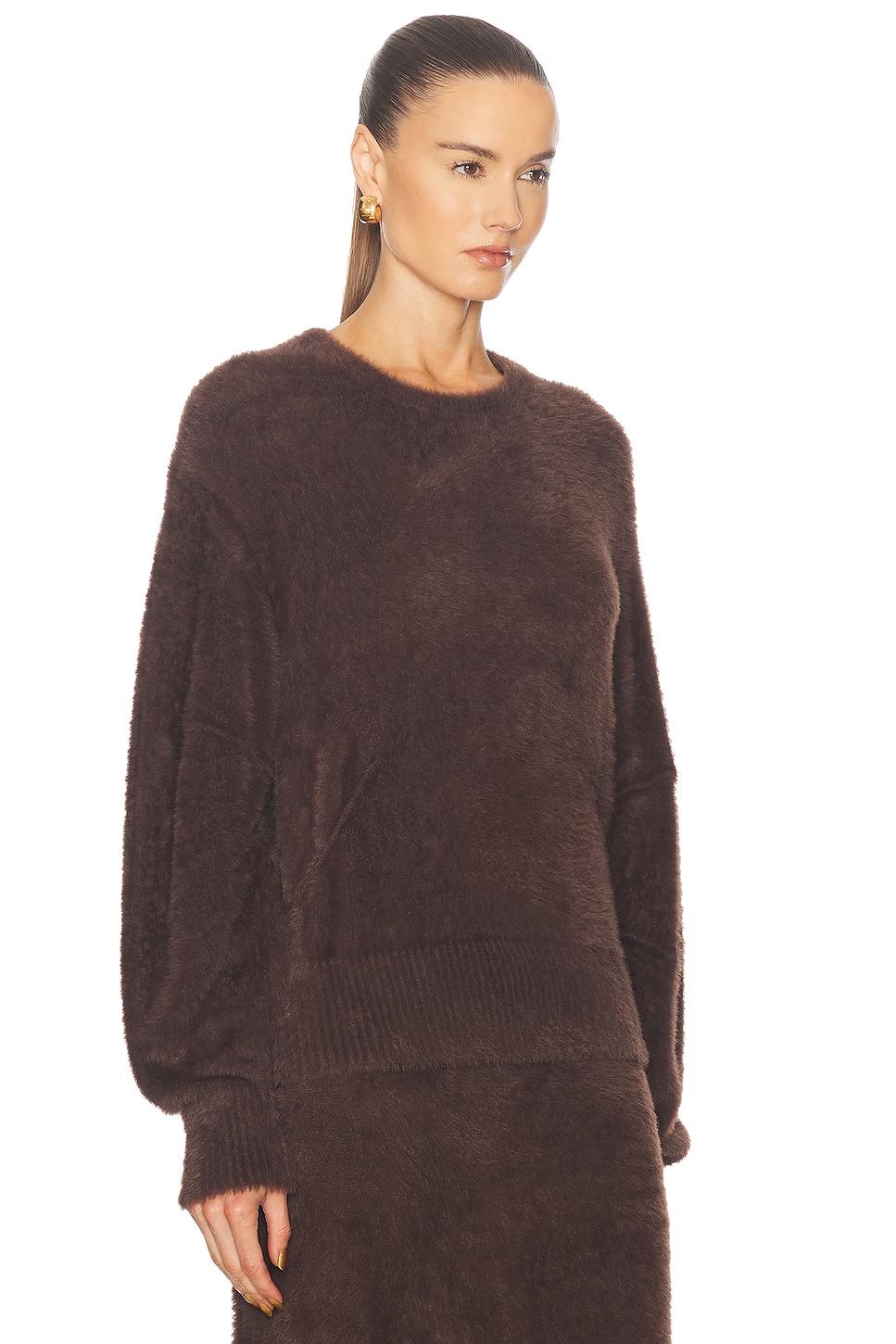 Shop Helmut Lang Crewneck Sweater In Espresso