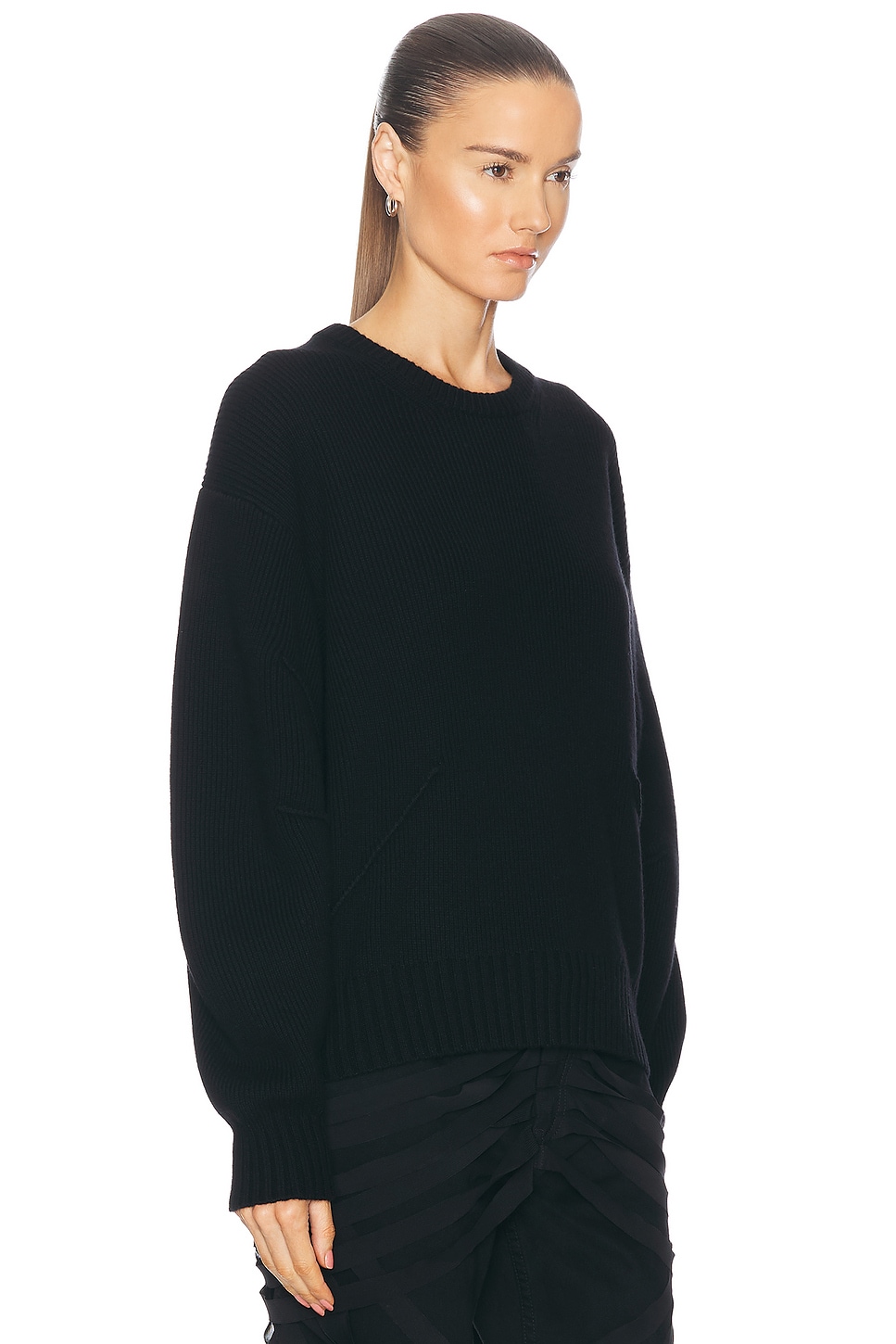 Shop Helmut Lang Chunky Crewneck Sweater In Black