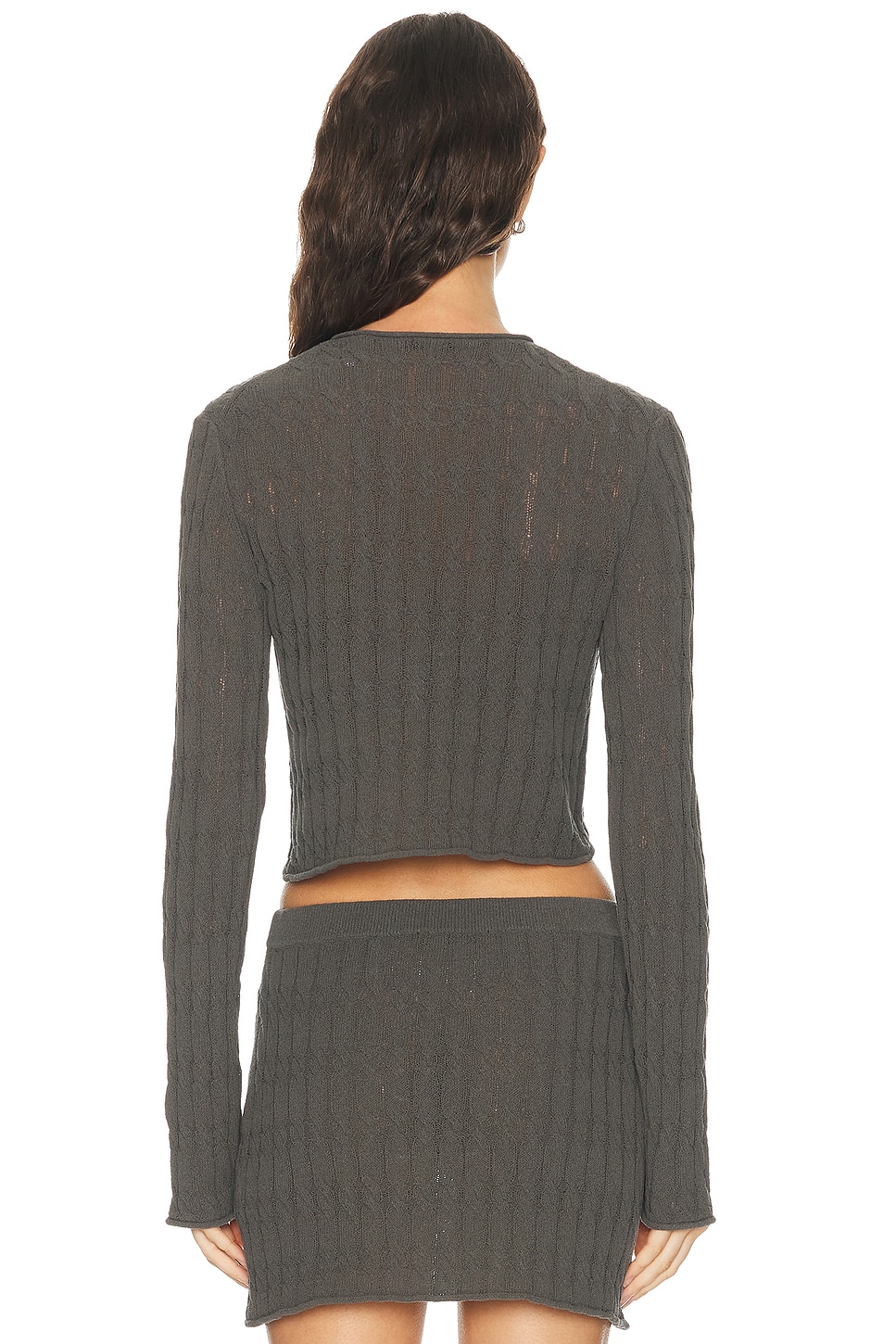 Helmut Lang Cable Crop Cardigan | Thumbnail 3 Helmut Lang Cable Crop Cardigan | Thumbnail 3