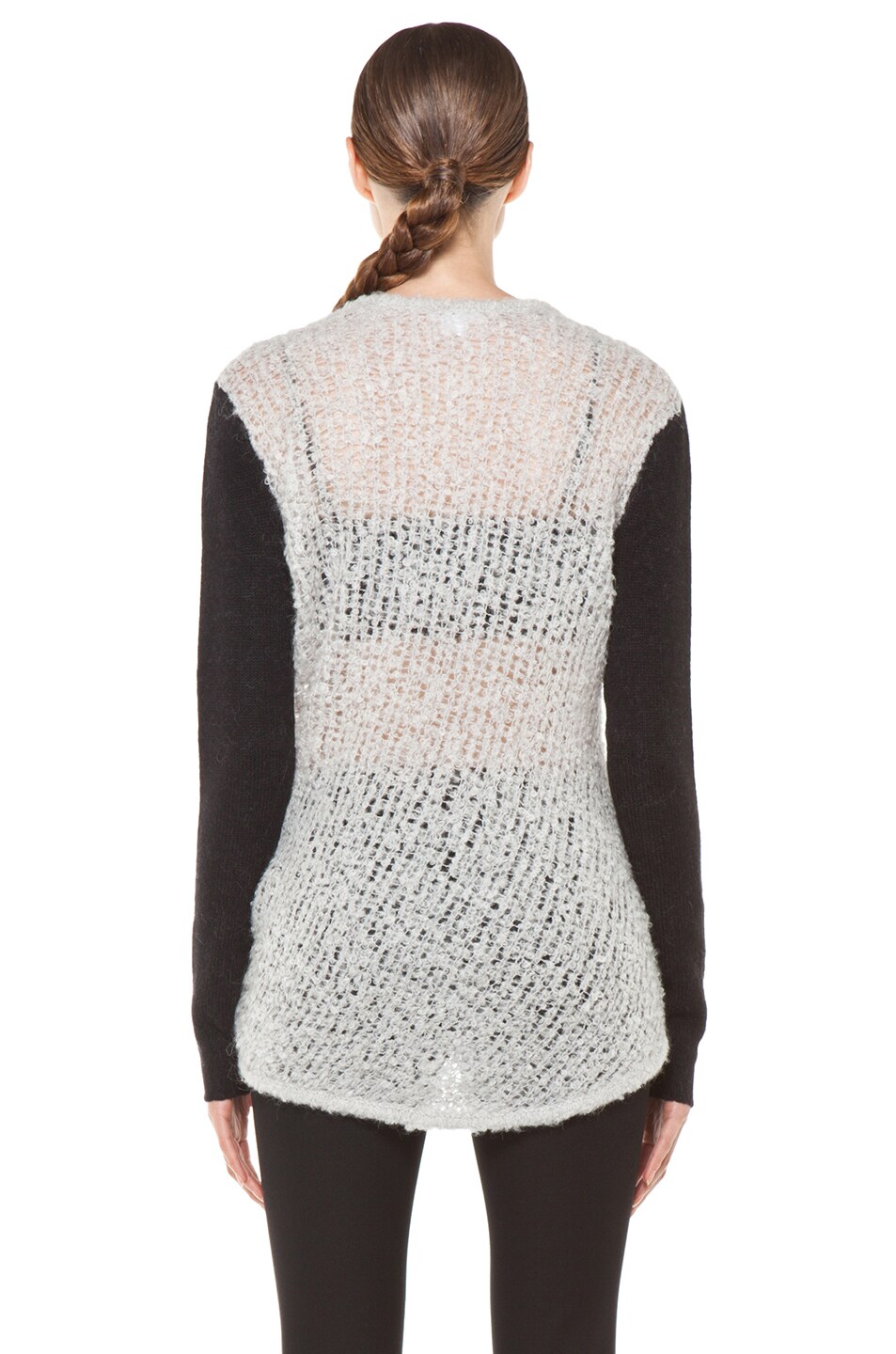 Helmut Lang Plaited Boucle Cowl Sweater in Putty | FWRD