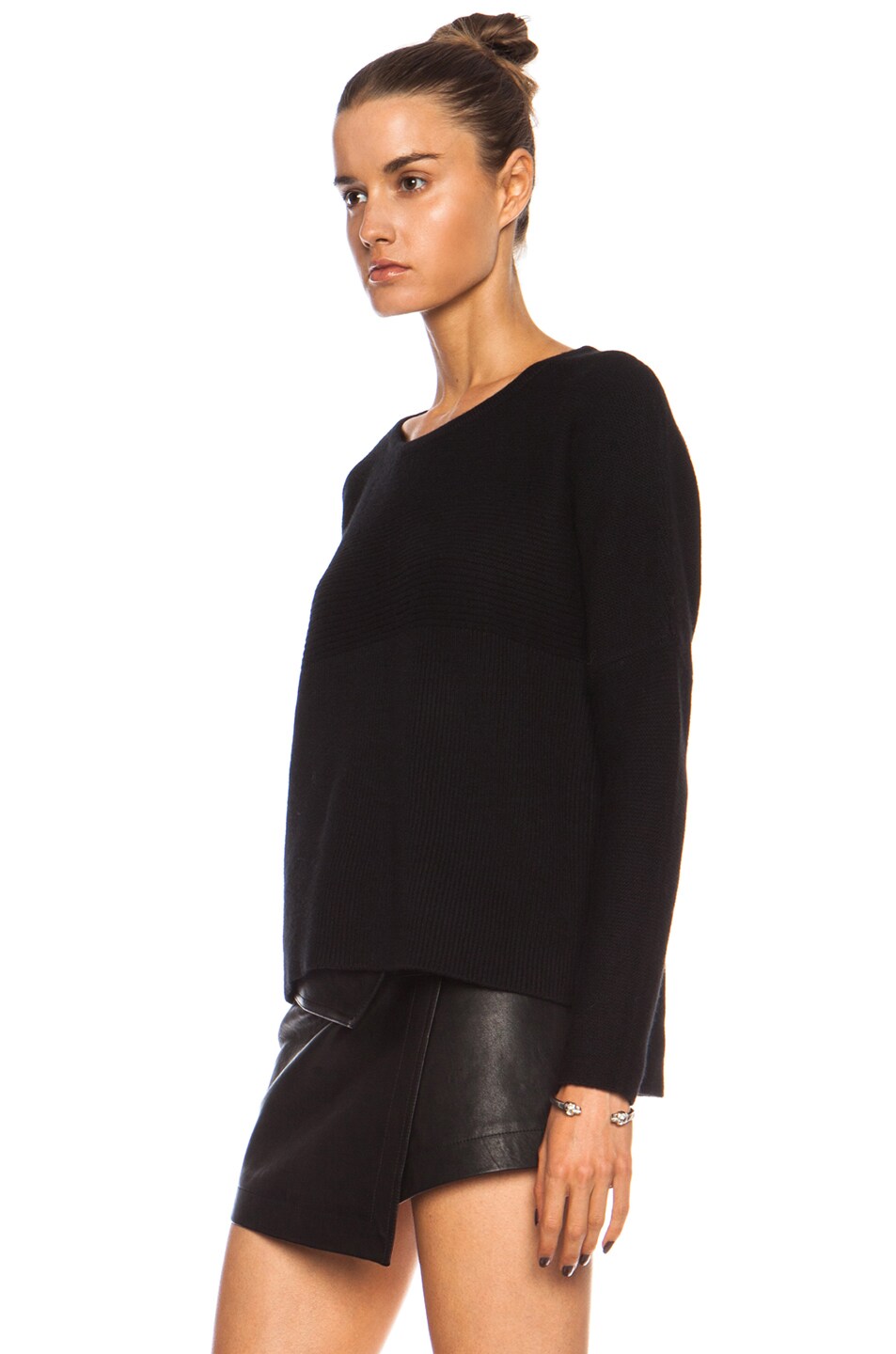 Helmut Lang Plush Wool Sweater in Black FWRD