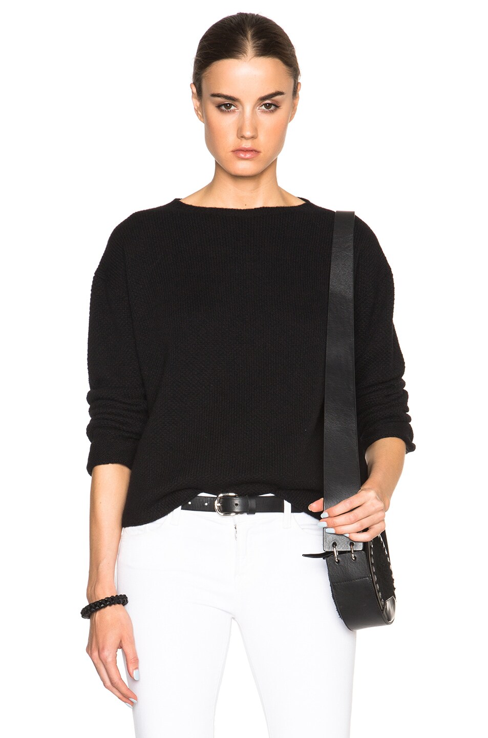 Image 1 of Helmut Lang Cashmere Crew Sweater in Black