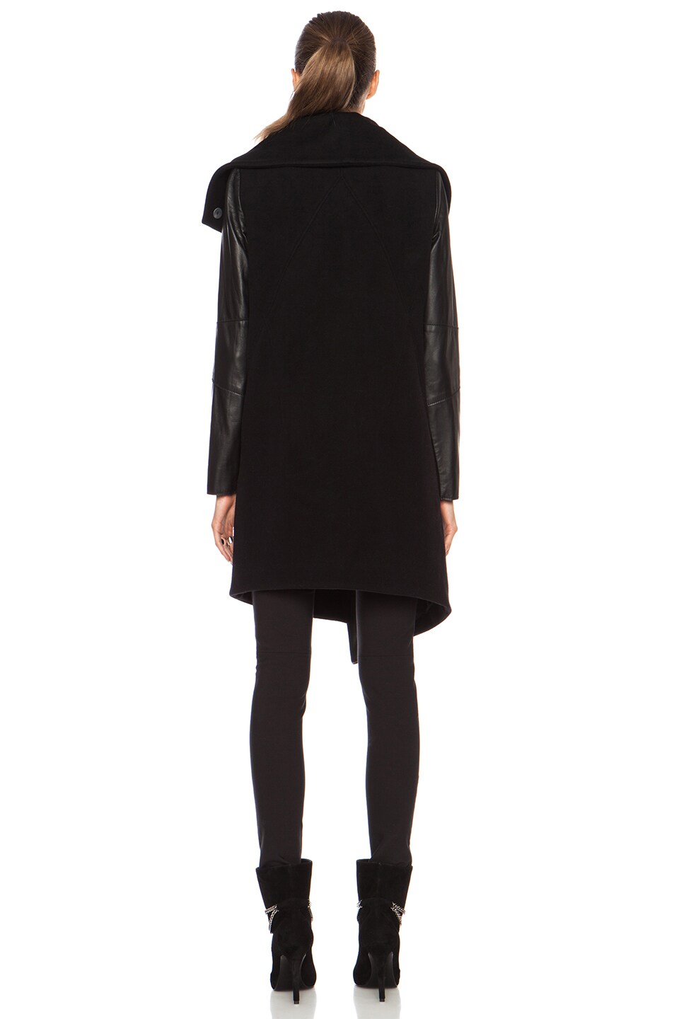 Helmut Lang Inclusion Cowl Neck Wool-Blend Jacket in Black | FWRD