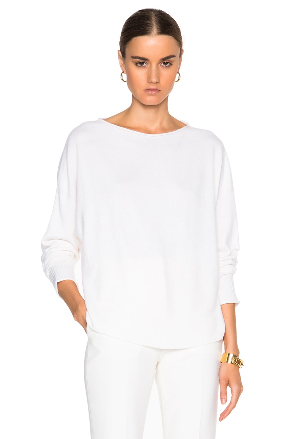 Image 1 of Helmut Lang Cashmere Sweatshirt in Pearl