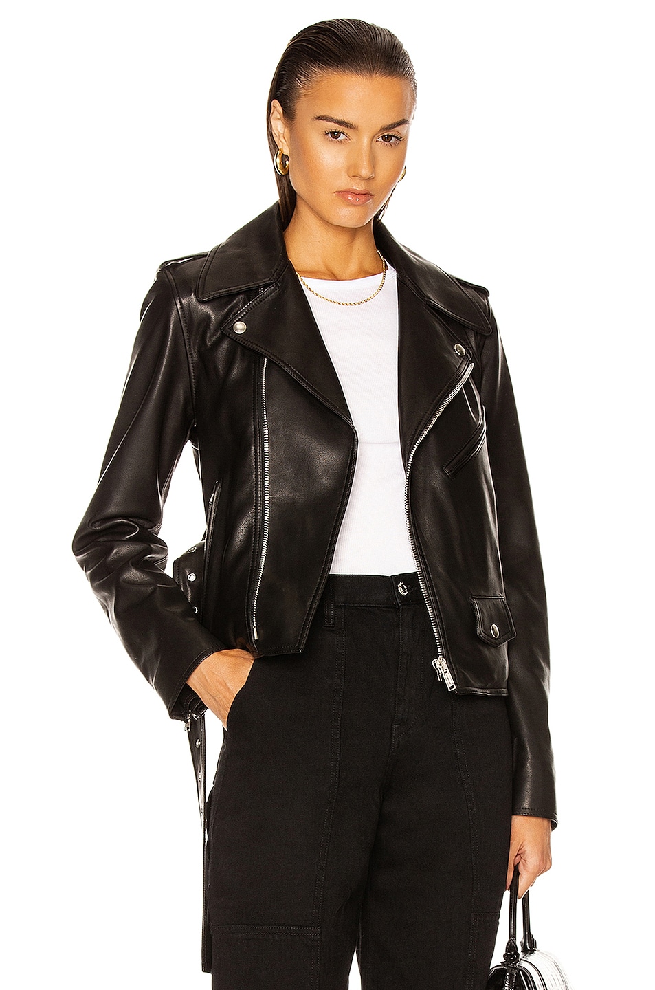 Image 1 of Helmut Lang Biker Leather Jacket in Black