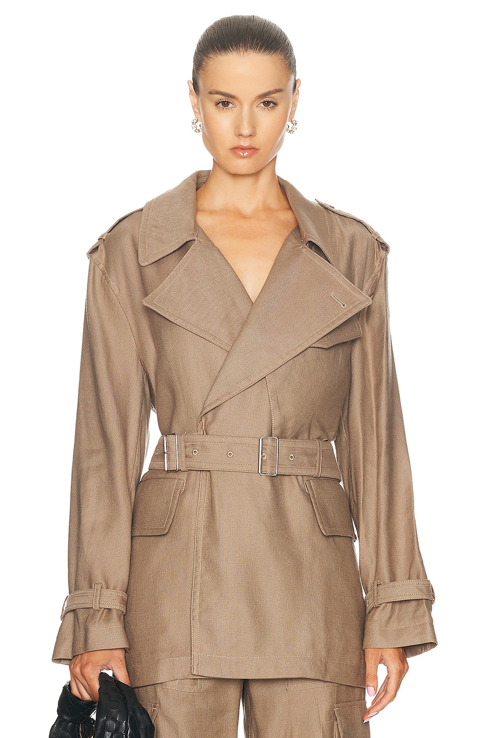 Image 1 of Helmut Lang Trench Jacket in Driftwood
