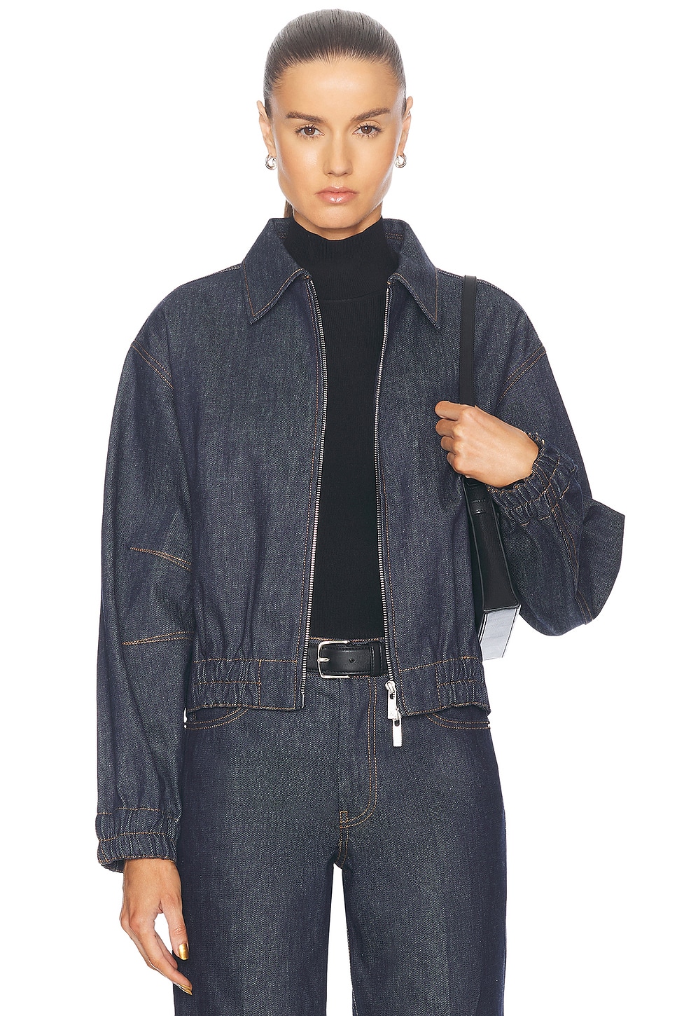 Shop Helmut Lang Bomber Jacket In Indigo