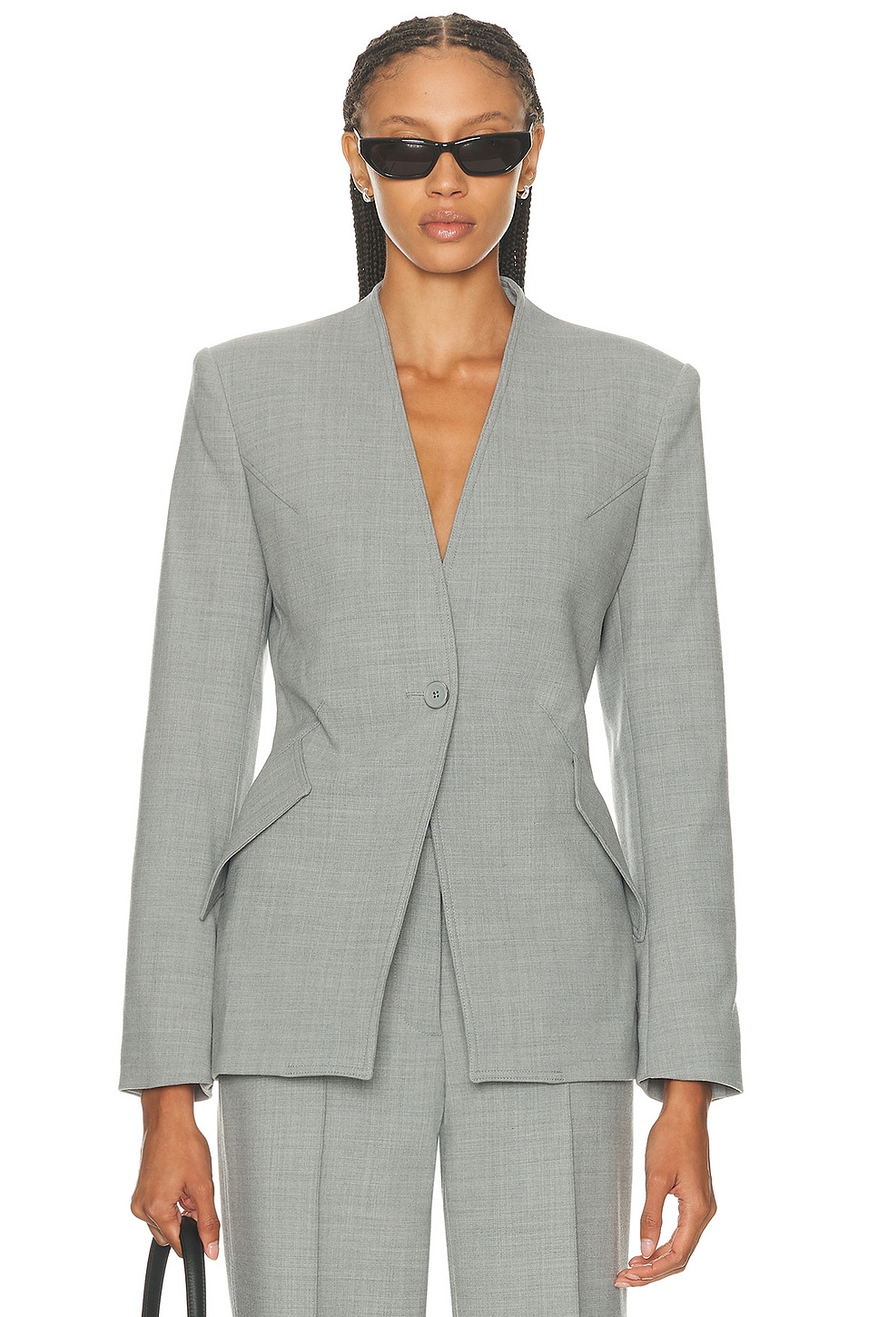 Image 1 of Helmut Lang Blazer in Light Grey Melange