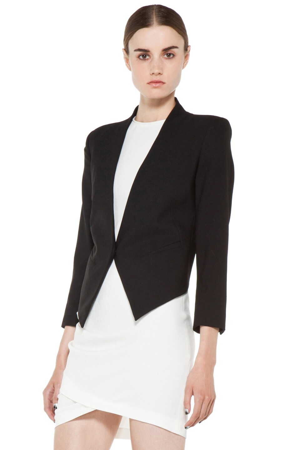 Helmut Lang Smoking Wool Tux Blazer in Black | FWRD