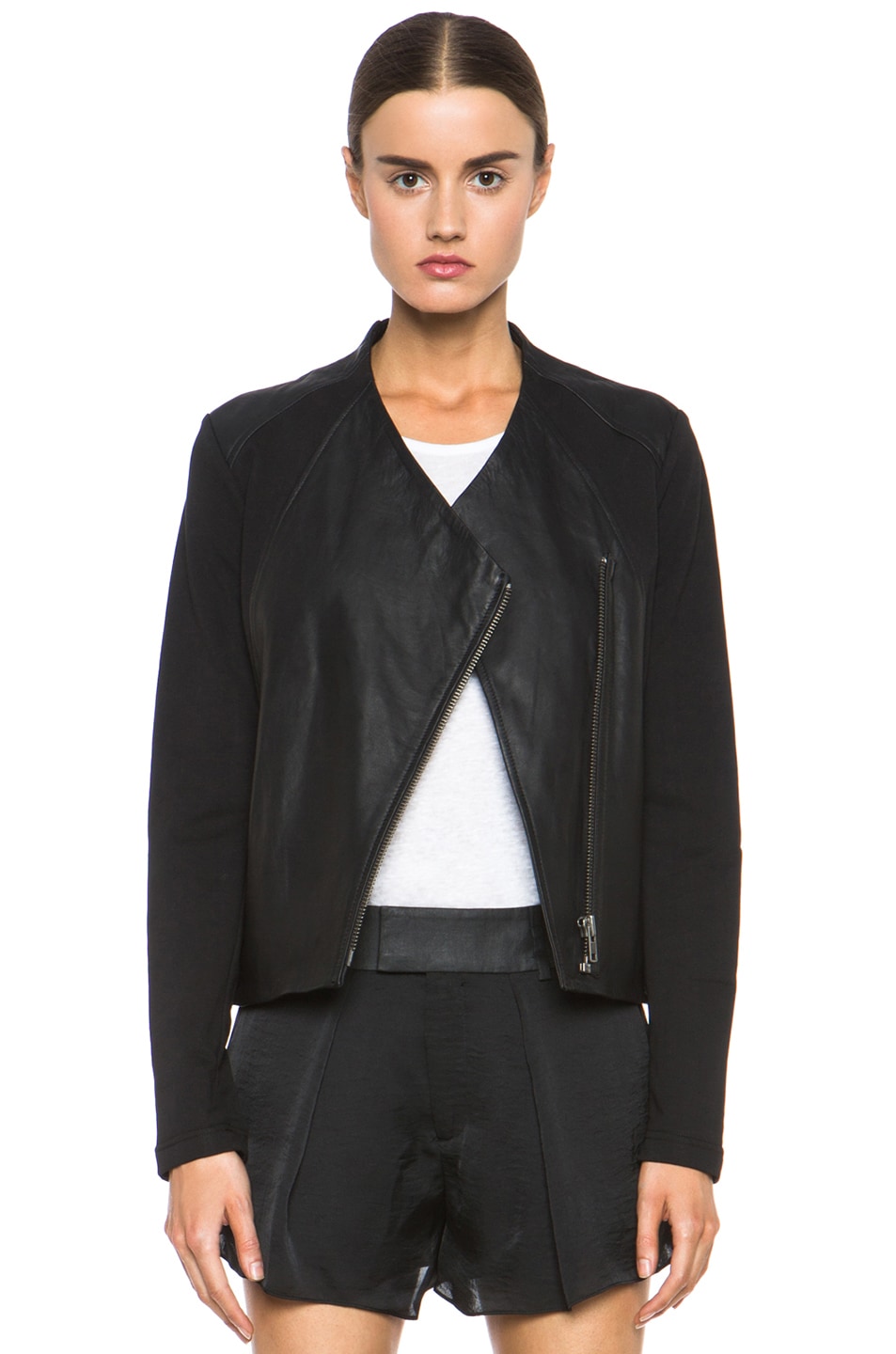 Image 1 of Helmut Lang Washed Leather Jacket in Black