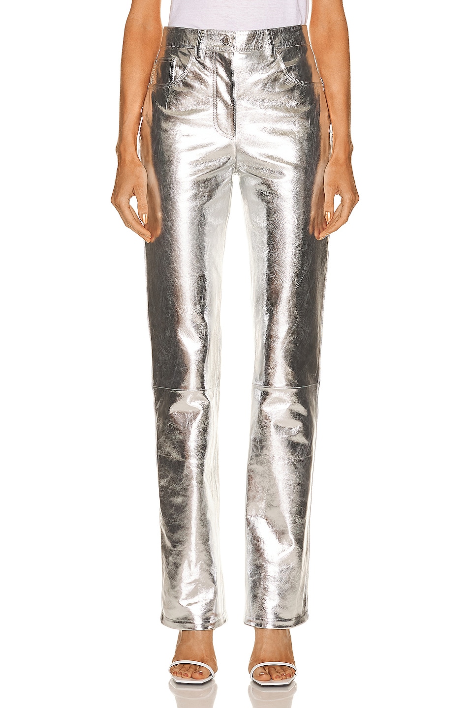 Image 1 of Helmut Lang Mirror Pant in Metallic Silver