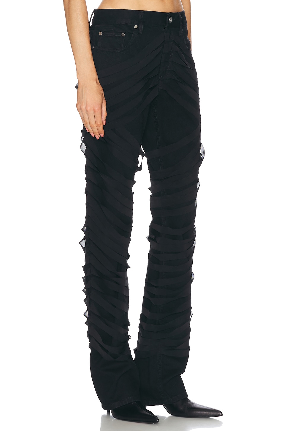 Shop Helmut Lang Skinny Leg Pant In Rinsed Black