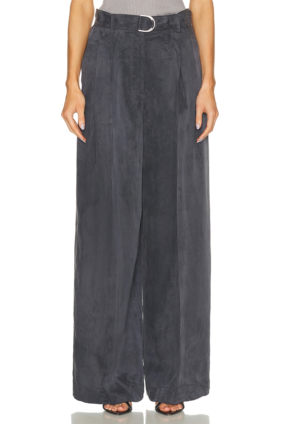 Wide Leg Trouser in Blue