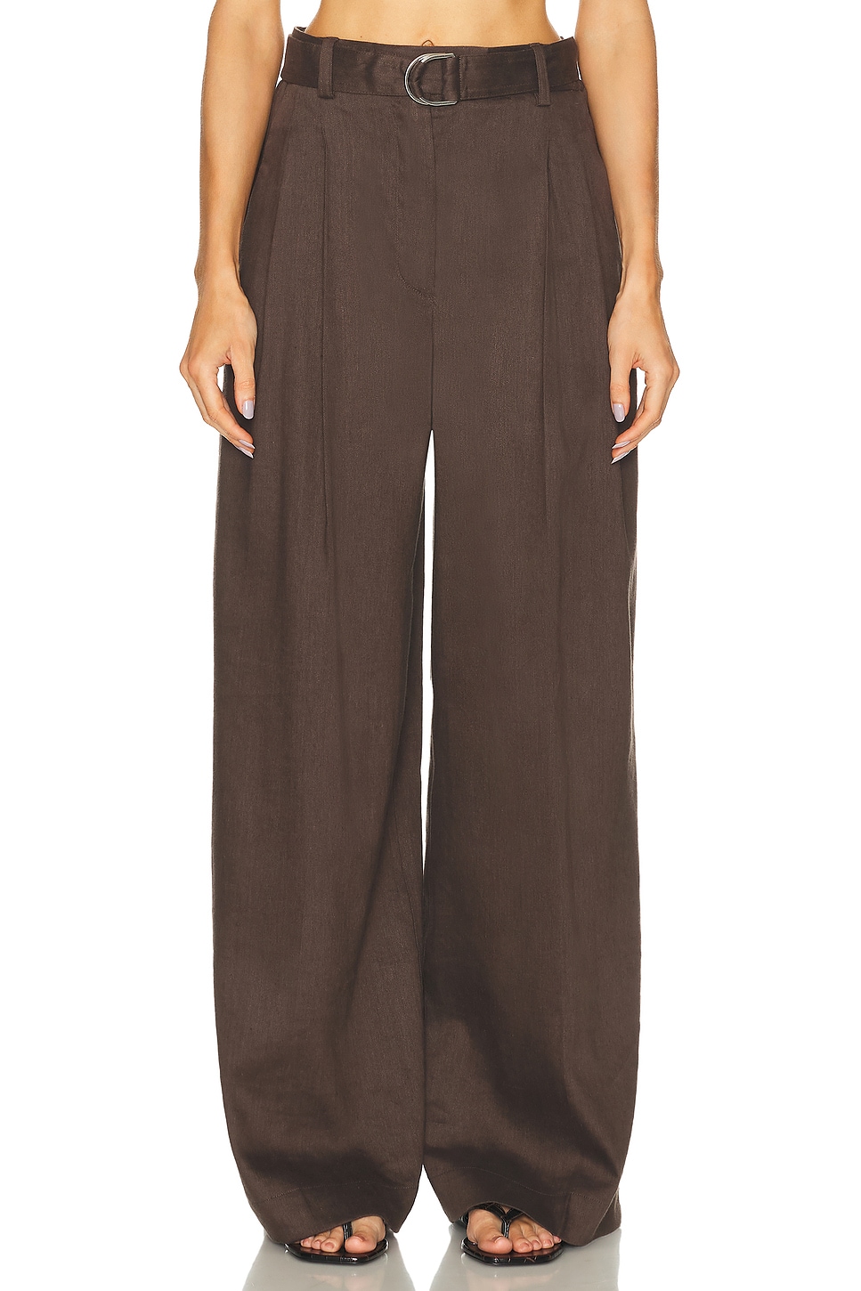 Wide Leg Trouser in Brown