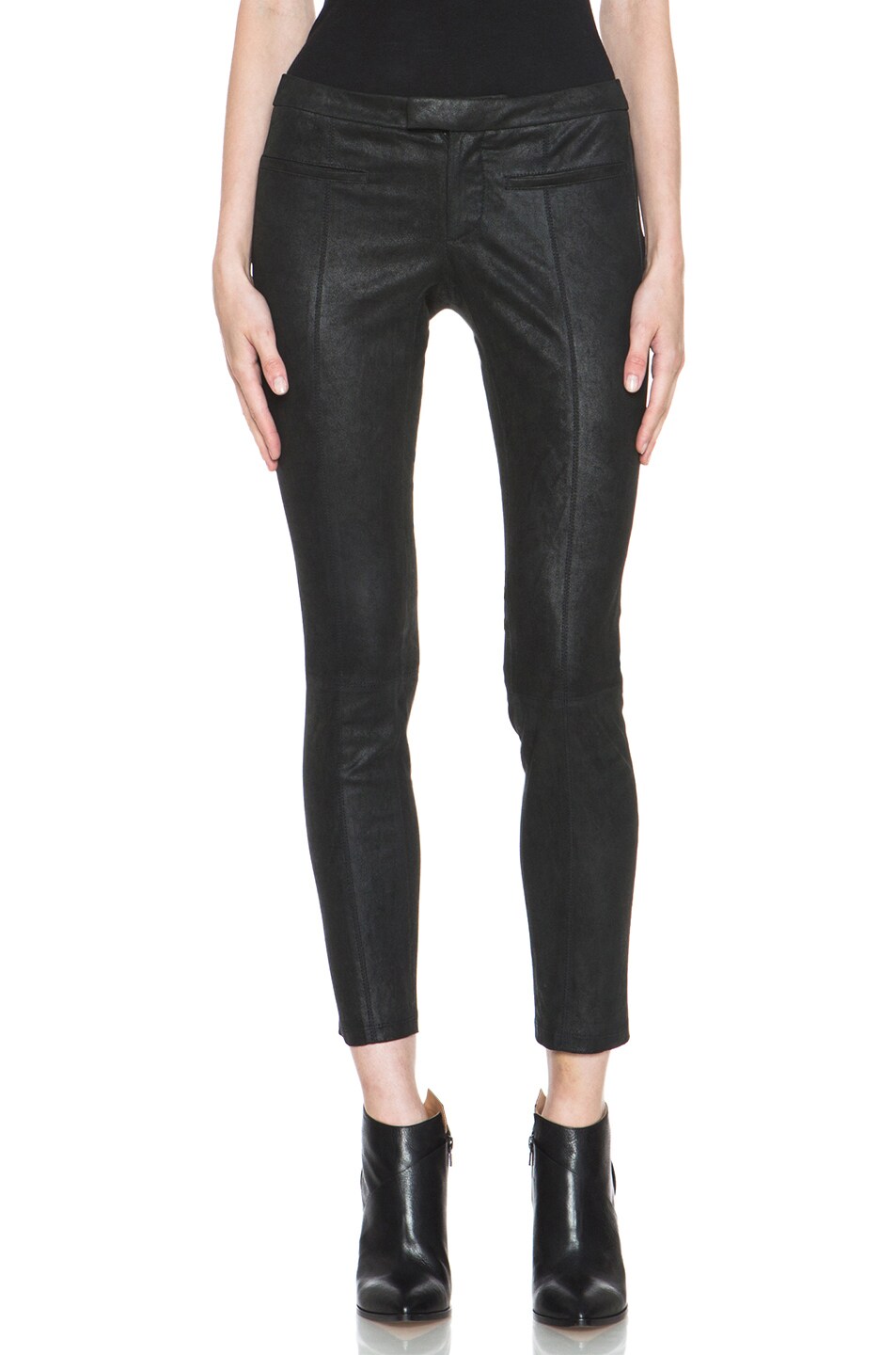 Image 1 of Helmut Lang Patina Stretch Leather Pant in Bismuth