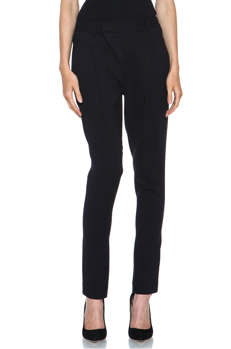 Image 1 of Helmut Lang Noa Suiting Angle Front Viscose-Blend Pant in Black