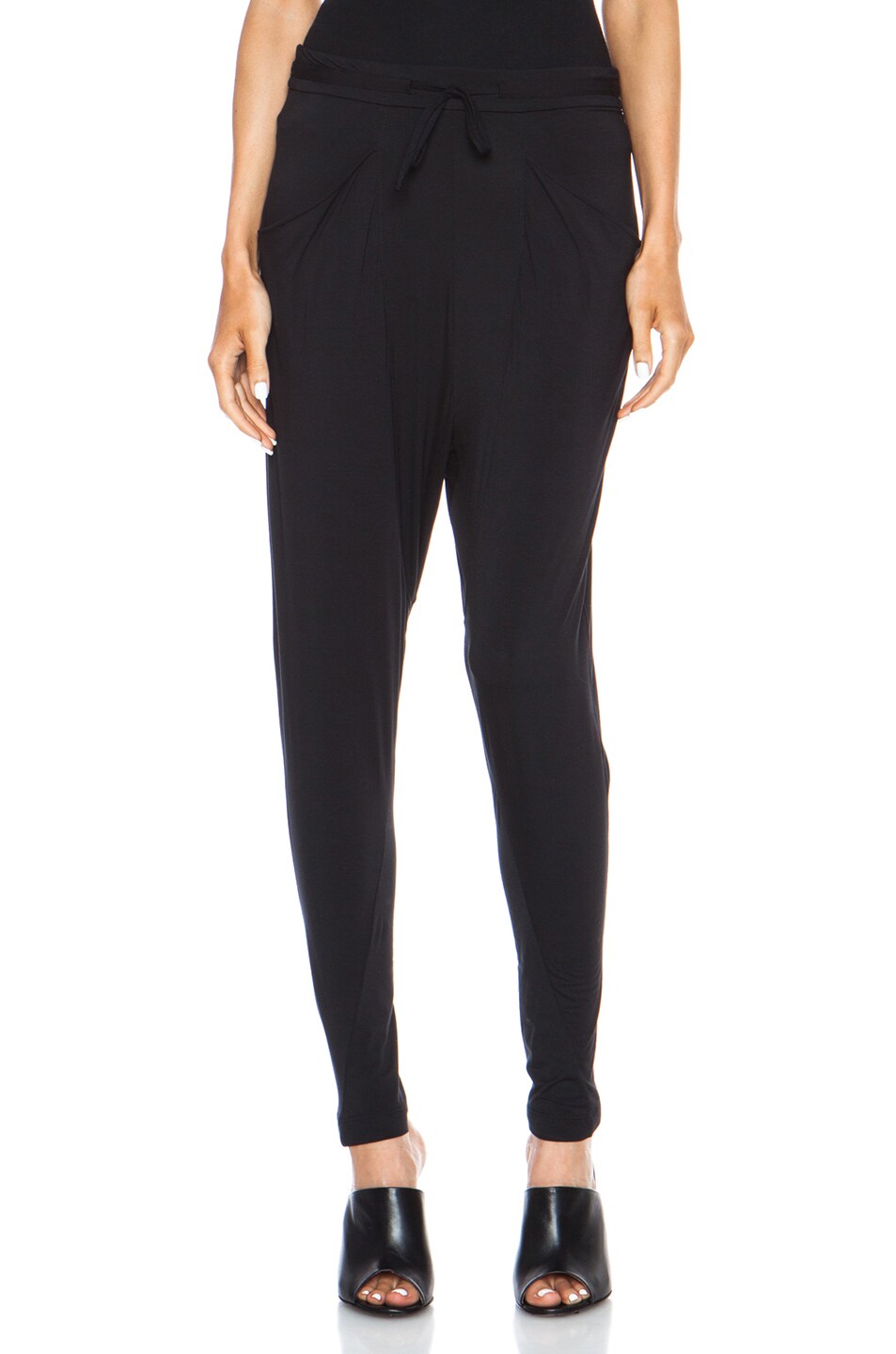 Image 1 of Helmut Lang Tie Waistband Micro Modal-Blend Pant in Black