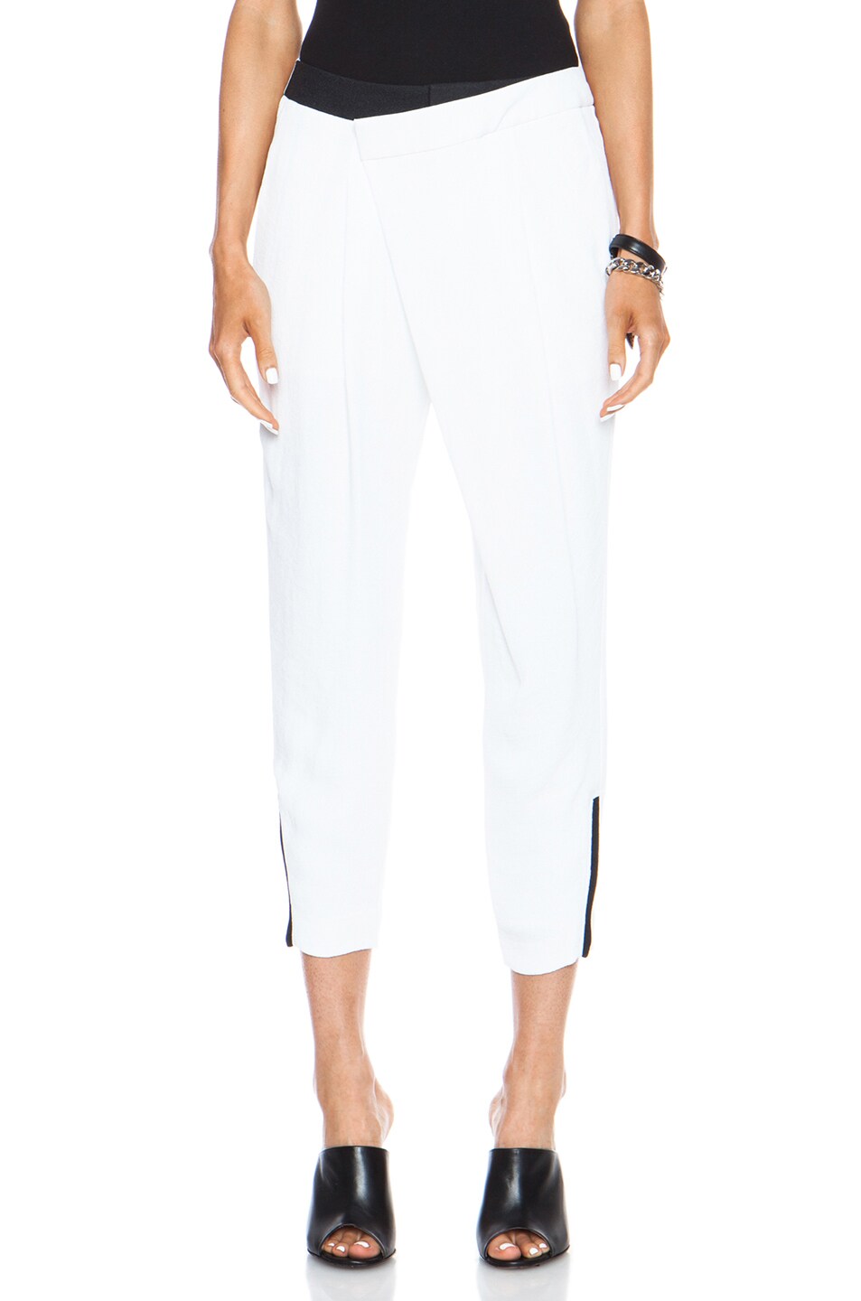Image 1 of Helmut Lang Origami Poly Pant in Optic White