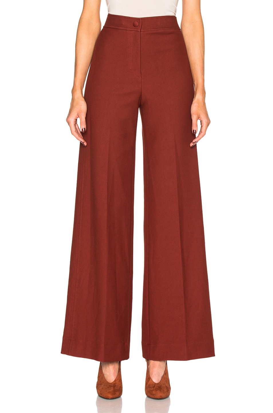 Image 1 of Helmut Lang High Waisted Pants in Cherry