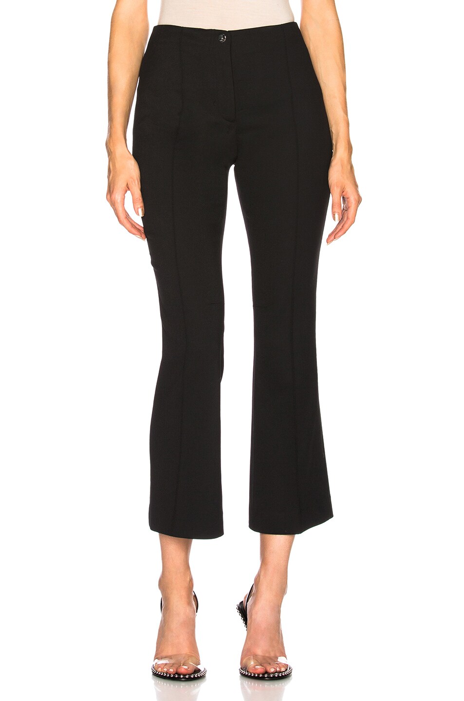 Image 1 of Helmut Lang Cropped Flare Pants in Black