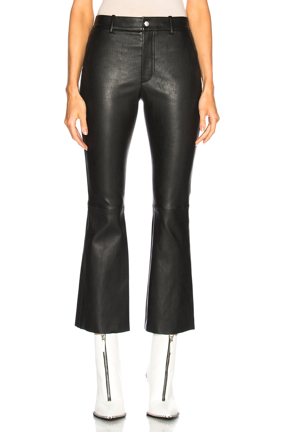 Image 1 of Helmut Lang Leather Flare Pant in Black