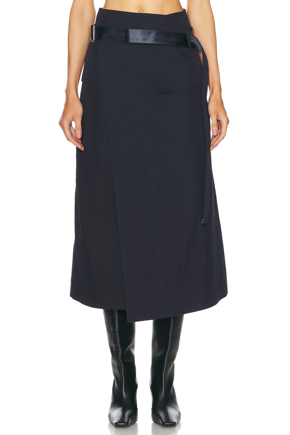 Image 1 of Helmut Lang Trench Skirt in Navy