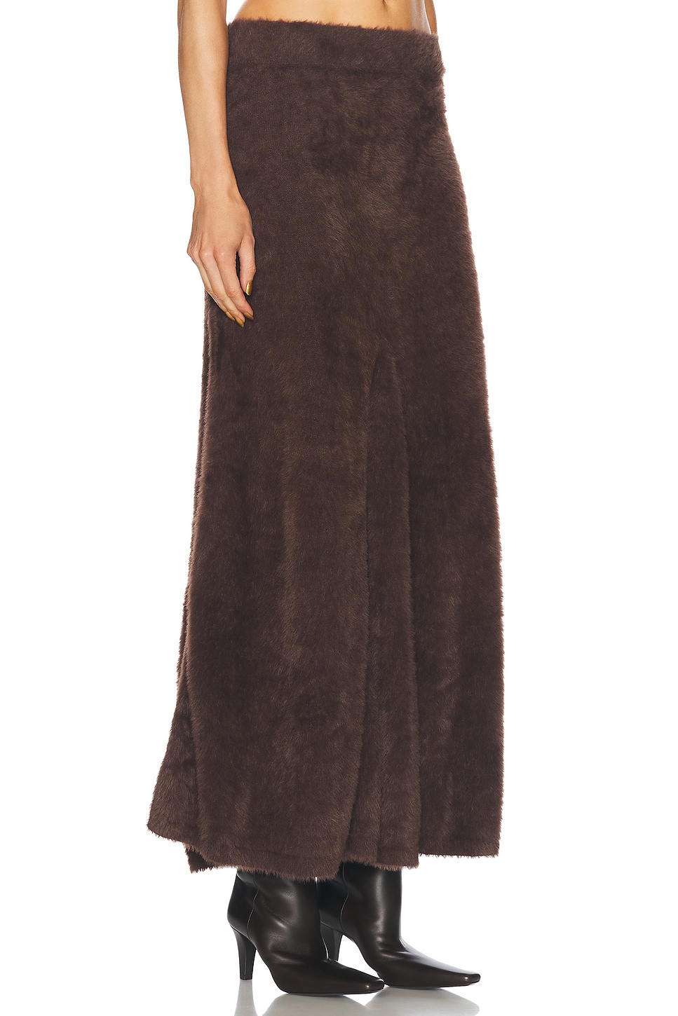 Shop Helmut Lang Knit Maxi Skirt In Espresso