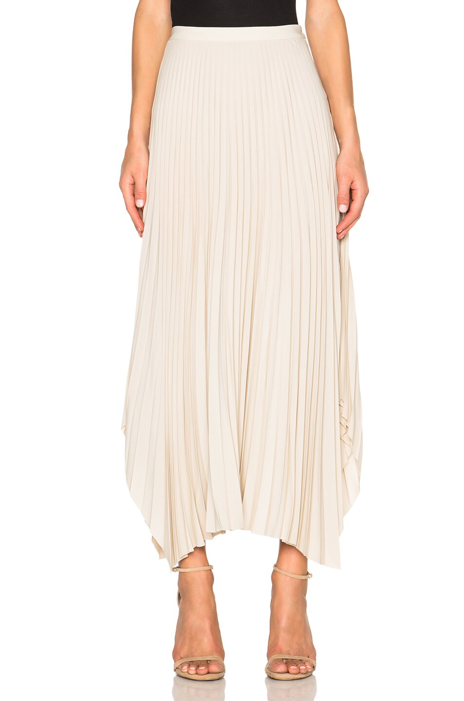 Helmut Lang Pleated Skirt in Oyster | FWRD