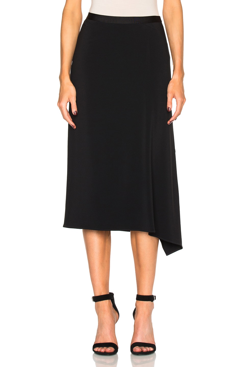 Image 1 of Helmut Lang Side Drape Skirt in Black