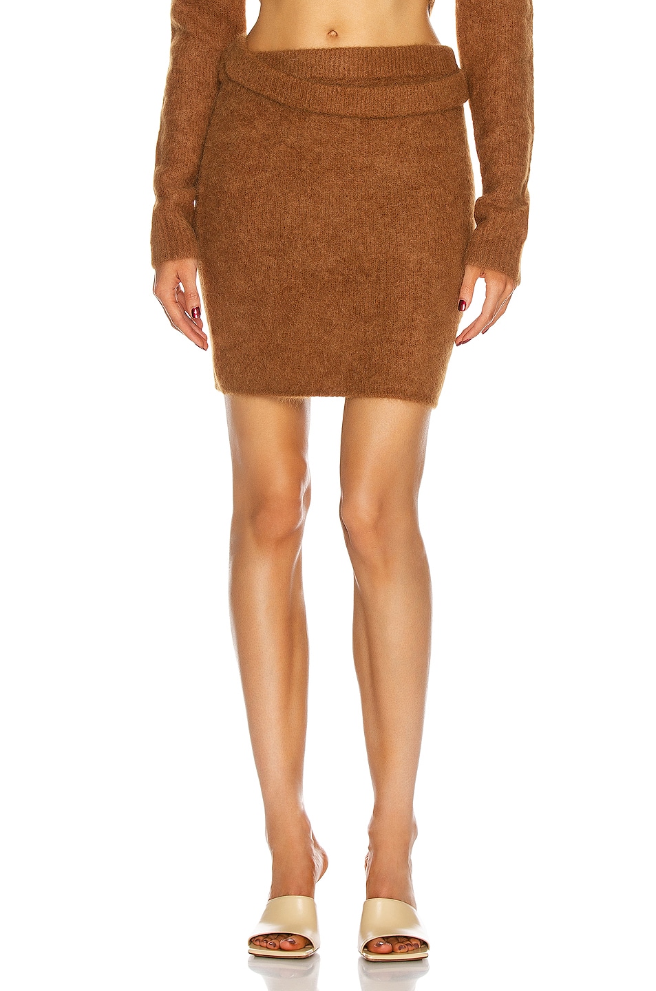 Image 1 of Helmut Lang Double Wrap Skirt in Sienna