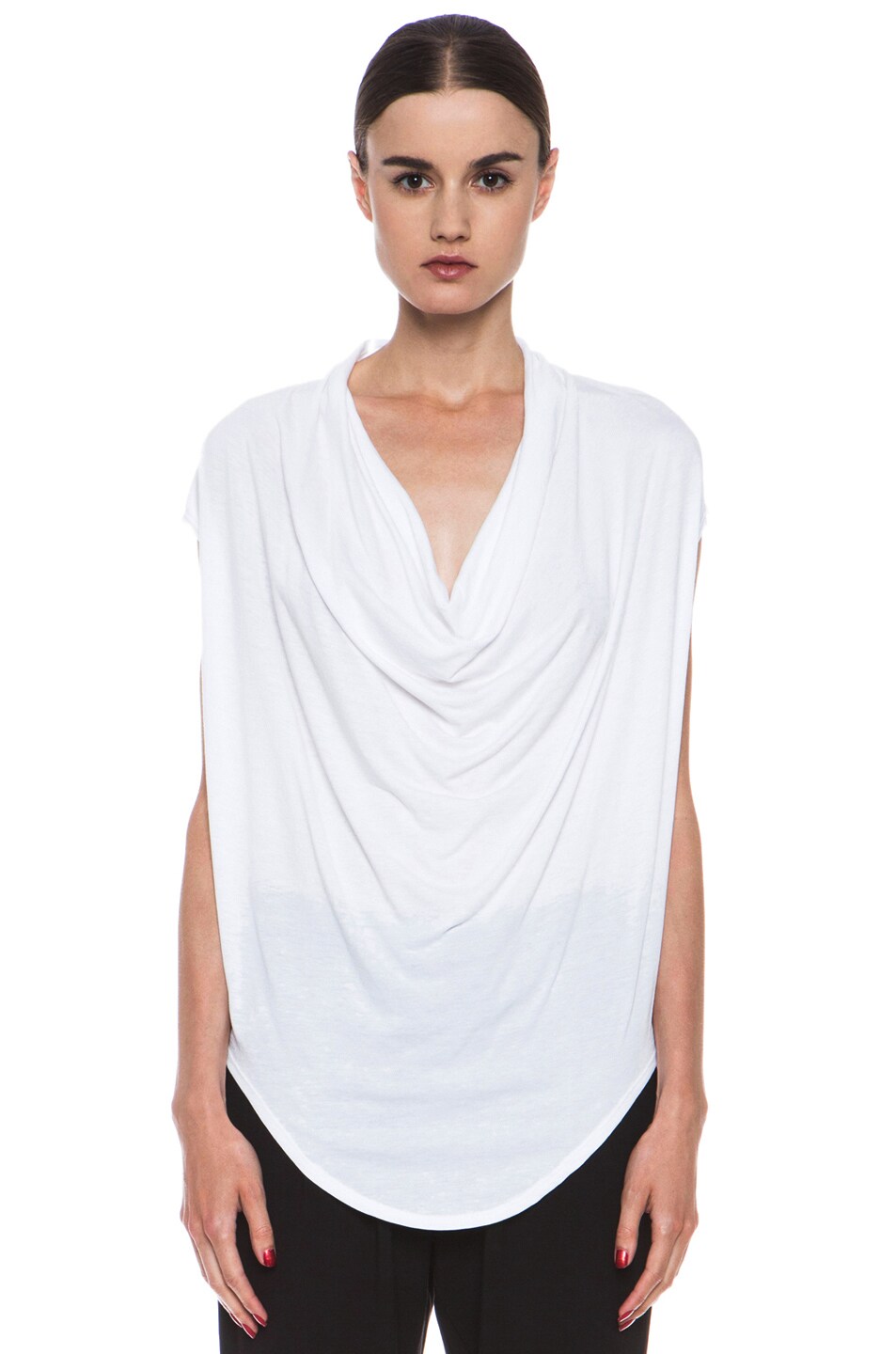 Image 1 of Helmut Lang Dropneck Modal-Blend Shirt in White