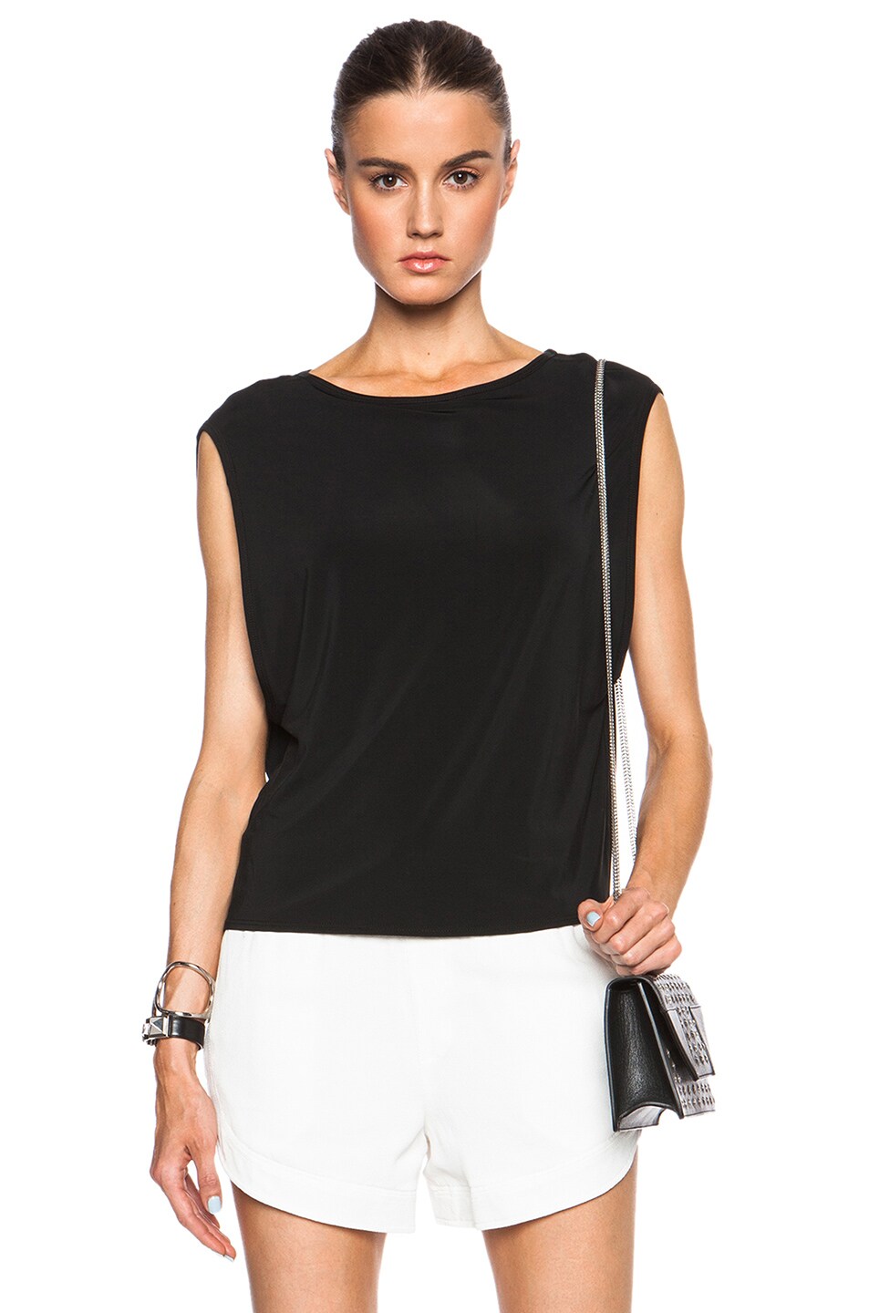 Image 1 of Helmut Lang Faint Layered Top in Black
