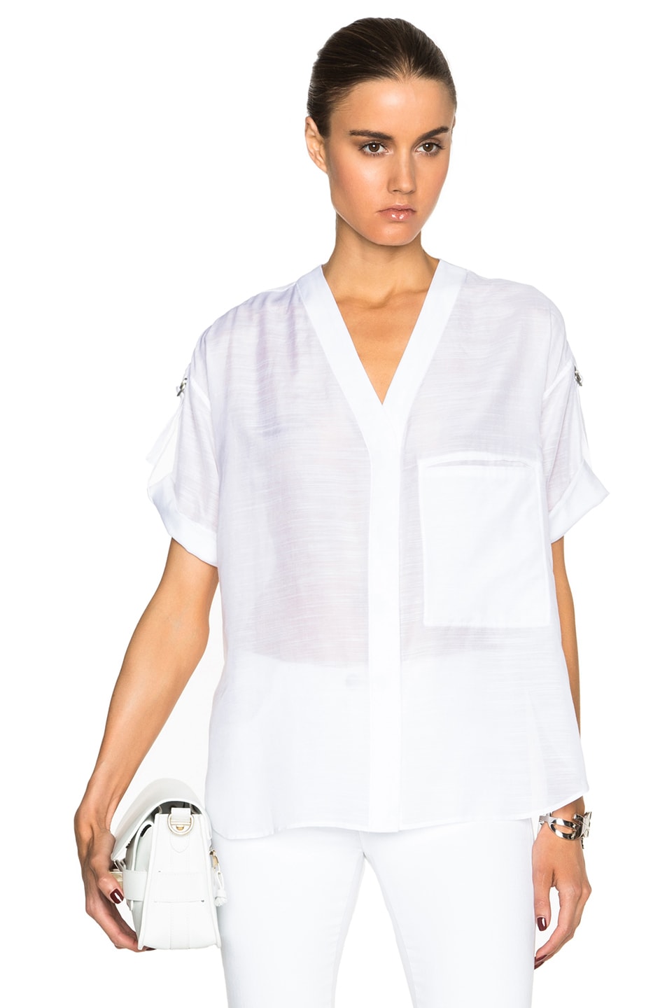 Image 1 of Helmut Lang Blend Shirt in Optic White