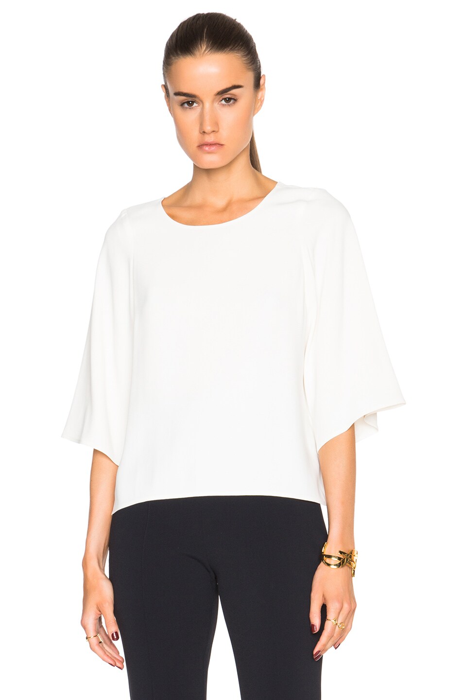 Image 1 of Helmut Lang Scooped Top in Ivory