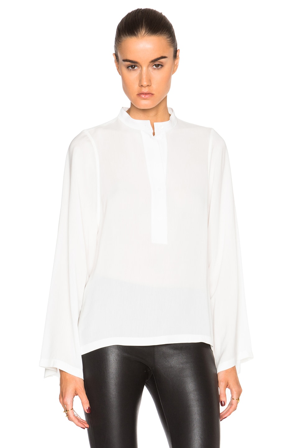 Image 1 of Helmut Lang Scoop Viscose Top in White