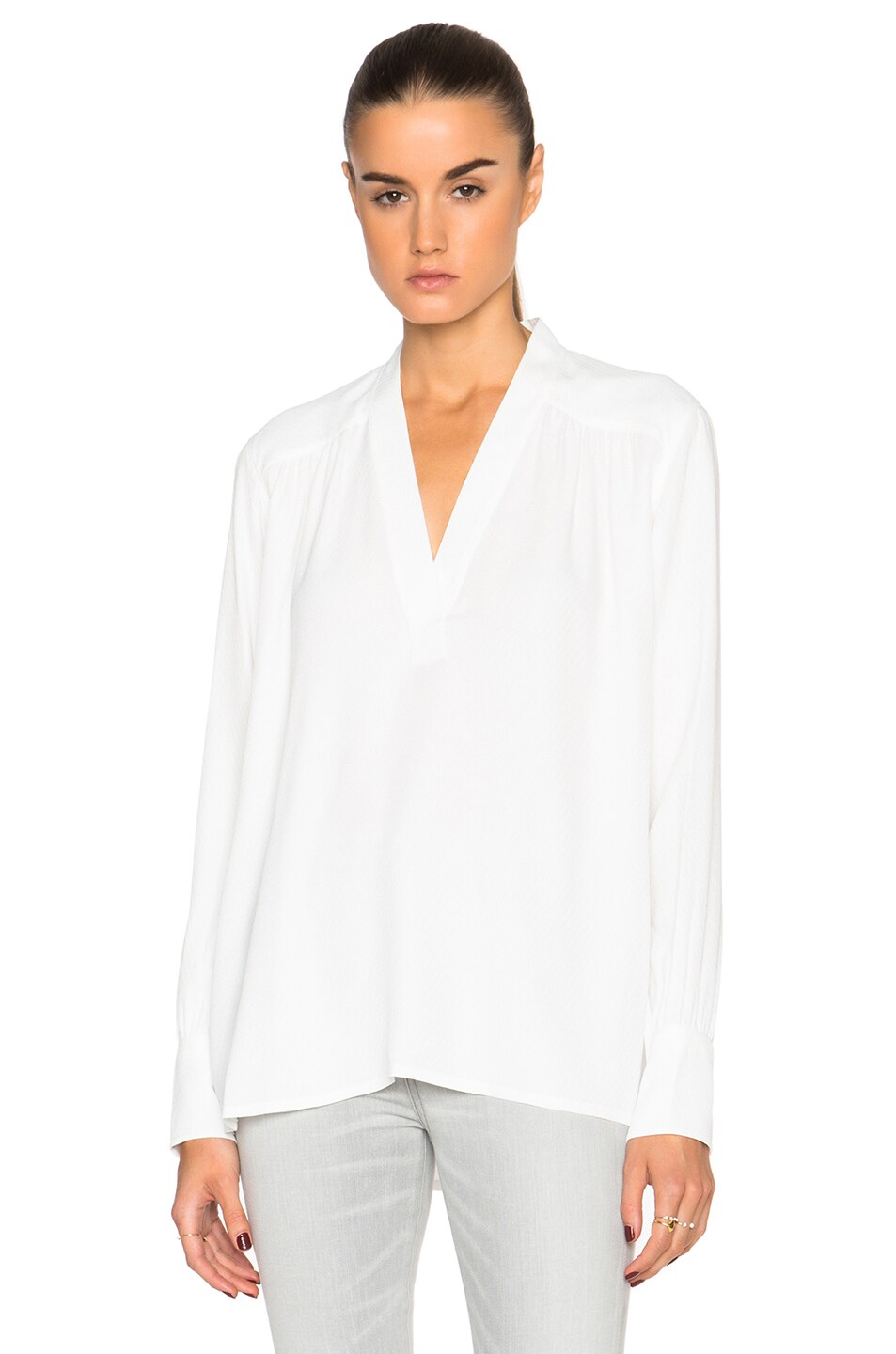 Image 1 of Helmut Lang Kimono Collared Top in White