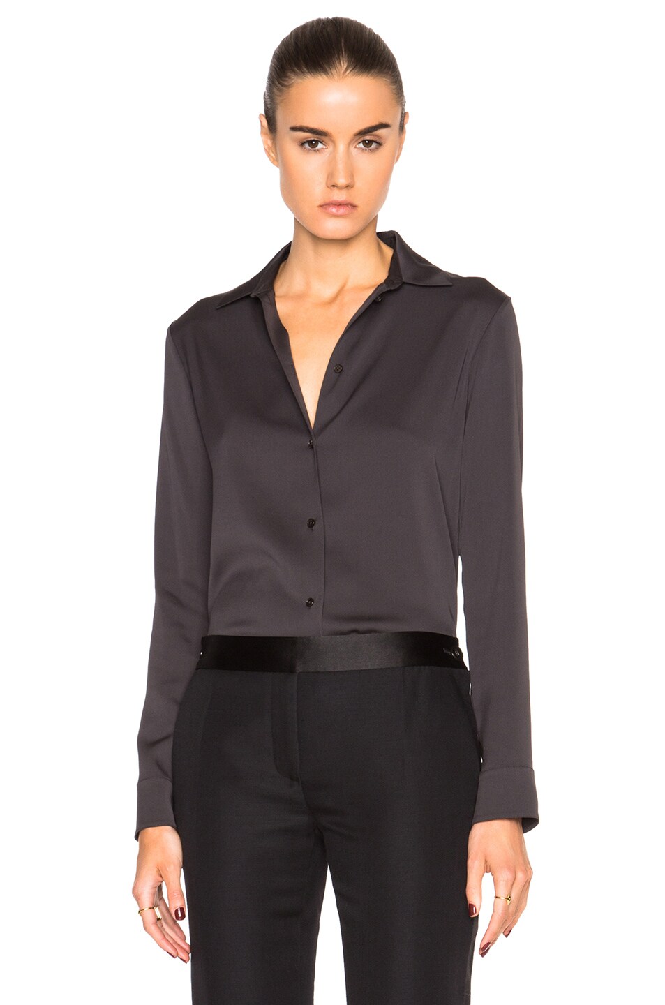Image 1 of Helmut Lang Collared Top in Basil
