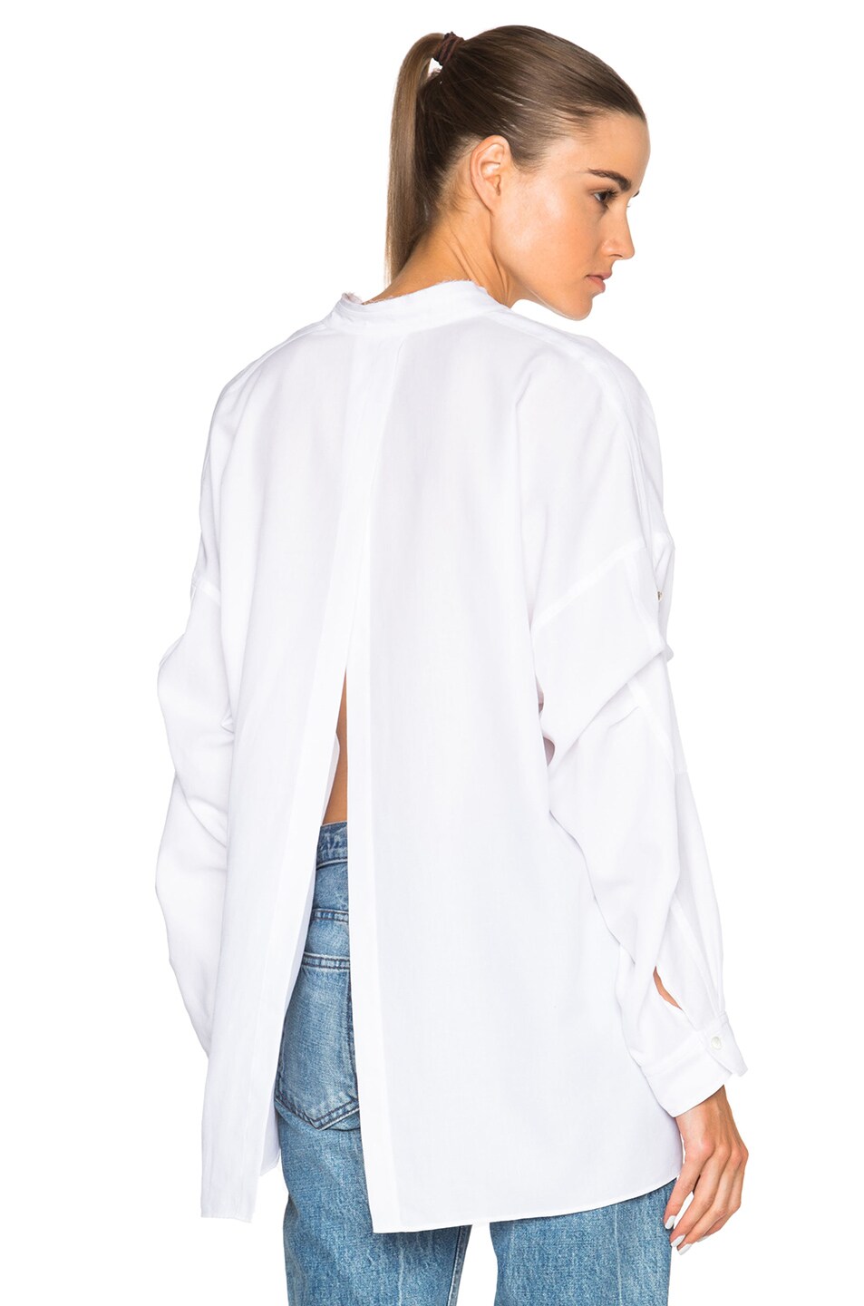 Image 1 of Helmut Lang Open Back Cotton Top in White