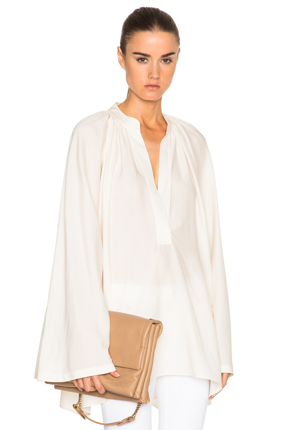 Image 1 of Helmut Lang Sheer Blouse in Ivory