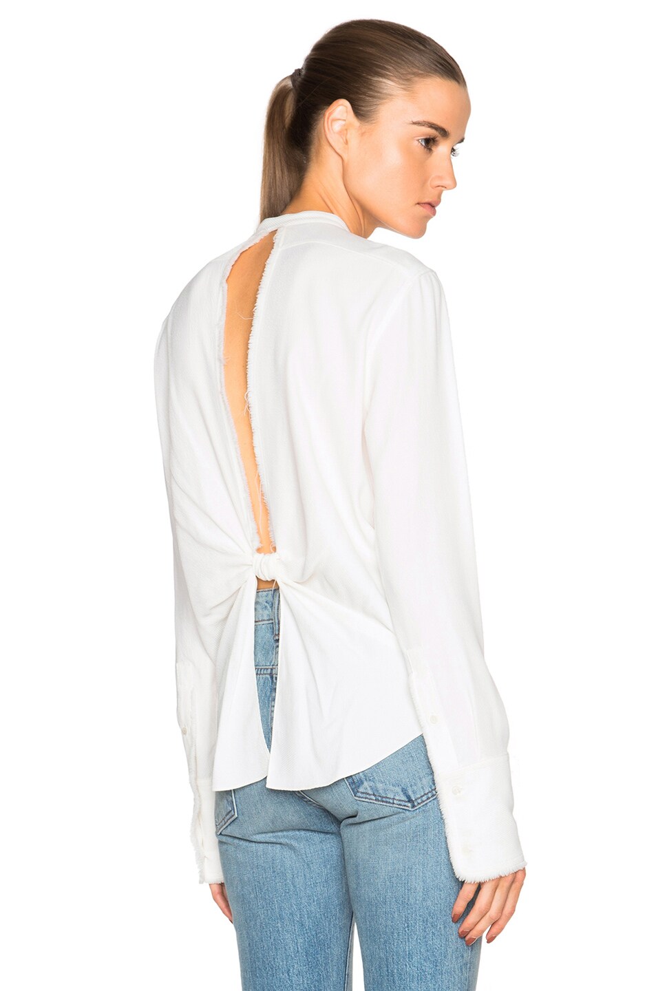 Image 1 of Helmut Lang Back Knot Top in White