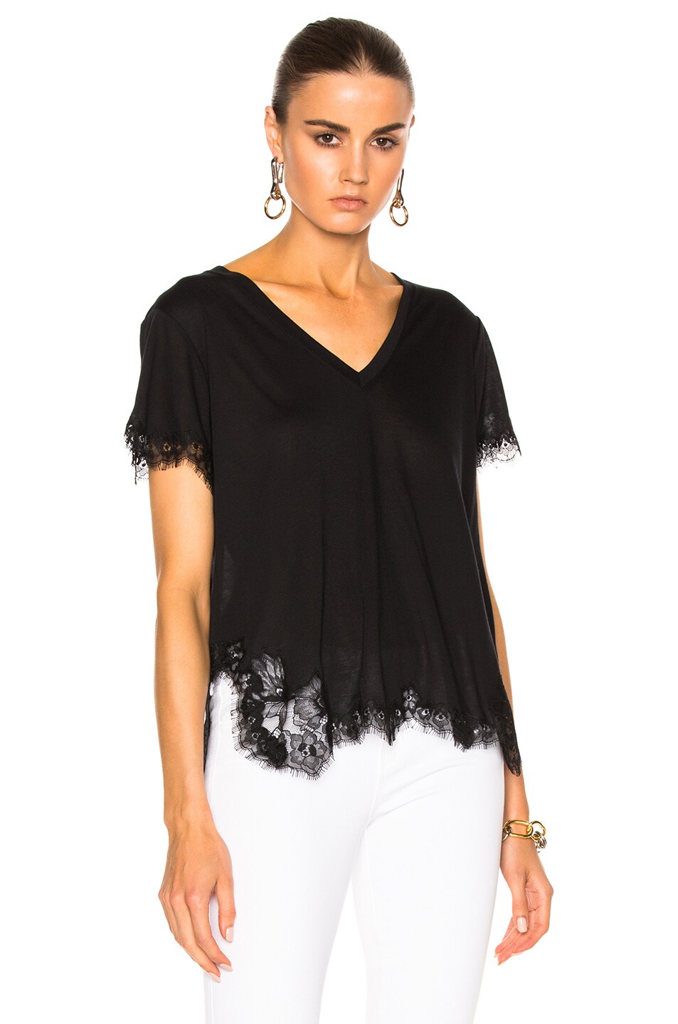 Image 1 of Helmut Lang Lace Tee in Black