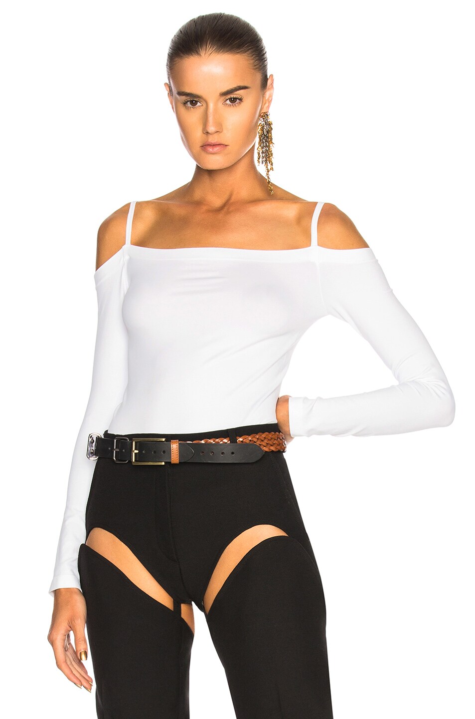 Image 1 of Helmut Lang Long Sleeve Top in Optic White