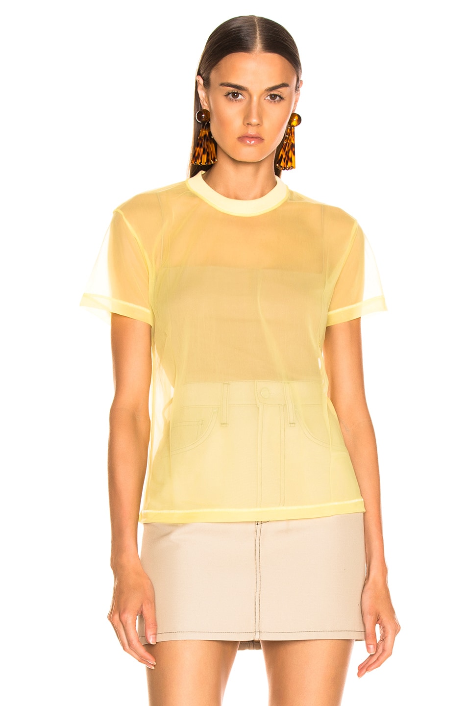 Image 1 of Helmut Lang Little Tee in Citric Yellow