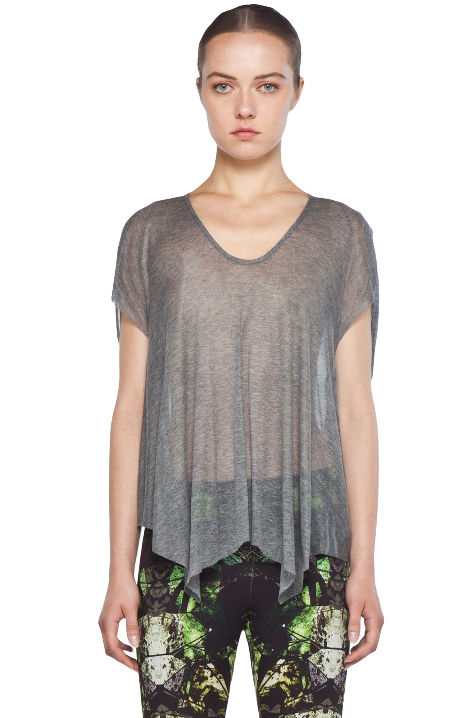Image 1 of Helmut Lang Voltage Rib Oversize Tee in Grey