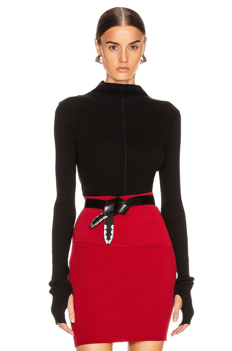 Image 1 of Helmut Lang High Neck Rib Top in Black