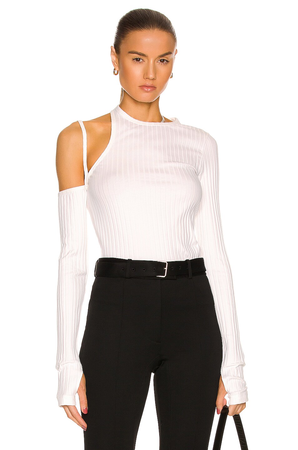 Image 1 of Helmut Lang Pima Cutout Top in White