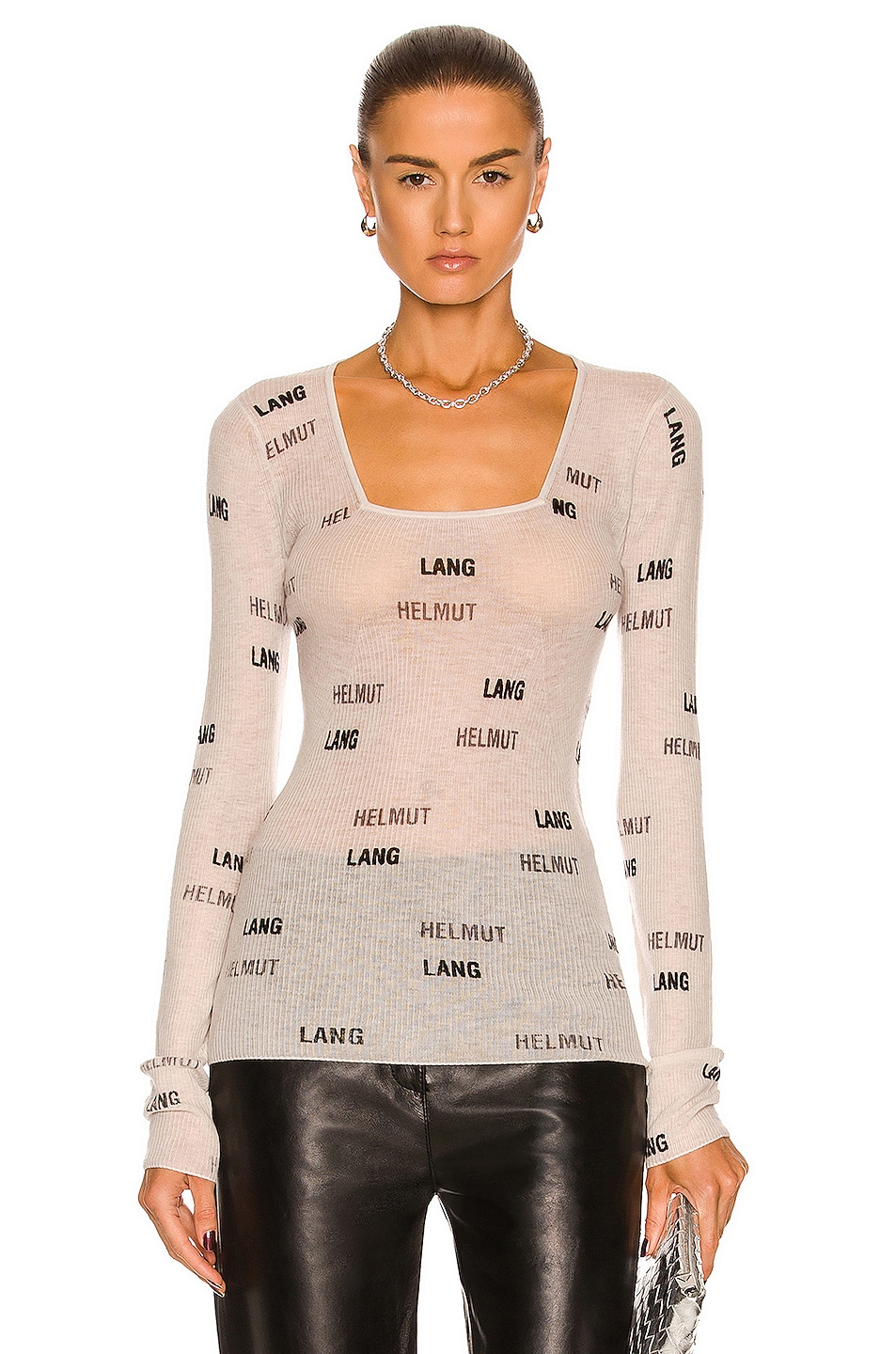 Image 1 of Helmut Lang for FWRD Logo Top in Off White