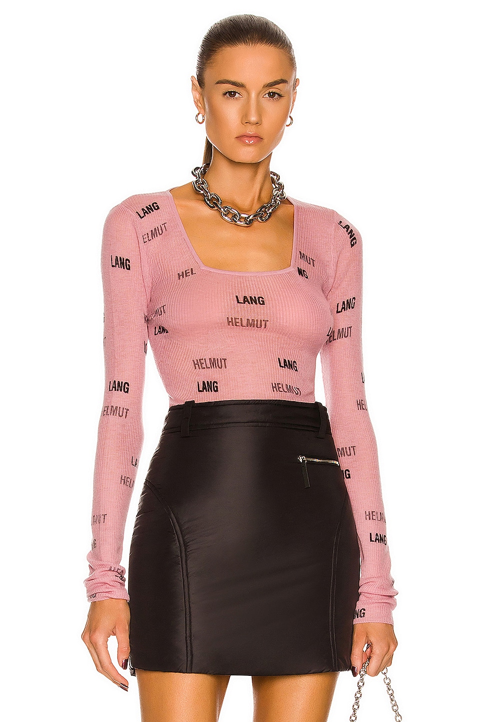 Image 1 of Helmut Lang for FWRD Logo Top in Pink